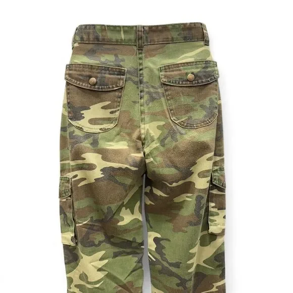 Vintage Camouflage Straight Leg Cargo Pants - Green/Brown - Picture 6 of 6